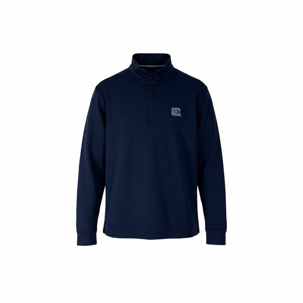 Southern Tide Mens Citadel Bulldogs Quarter Zip Pullover Navy Blue Large L